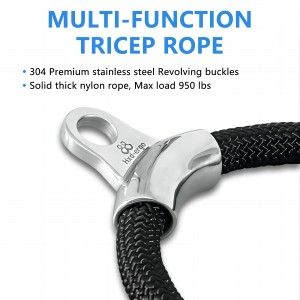 Ergonomic Triceps Rope na may Rubber Handles-Pull-down Cable Machine Attachment