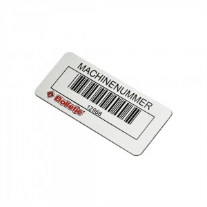 Custom laser ukir label aset logam printing tag kode bar anodized aluminium