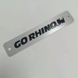 Logo custom embossed printing aluminium name tag metal label plate