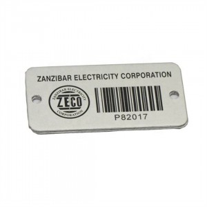 Özel Metal Lazer Barkod Varlık Etiketi Metalik Alüminyum Seri Numaraları QR Kod Etiketi