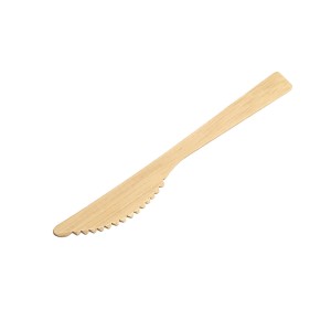 Комплект прибори за хранене от бамбукова вилица, лъжица, нож за еднократна употреба
