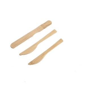 Jednokratni bambusov pribor za jelo s ubrusom u obliku ekološkog noža i vilice od 170 mm koji se može kompostirati