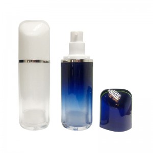 Nejnovější láhev s bezvzduchovou pumpou Přizpůsobené kosmetické balení Akrylová bezvzduchová láhev Láhev s balíčkem péče o pleť