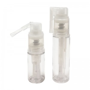 Botol Pompa Penyemprot Bubuk Kosmetik Portabel Bening Kosong Dengan Nosel Pengunci Panjang