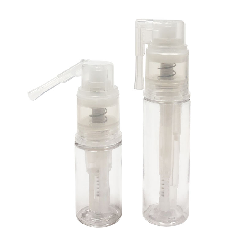 Leere, durchsichtige, tragbare Kosmetik-Pudersprüher-Pumpflasche mit langer Verschlussdüse