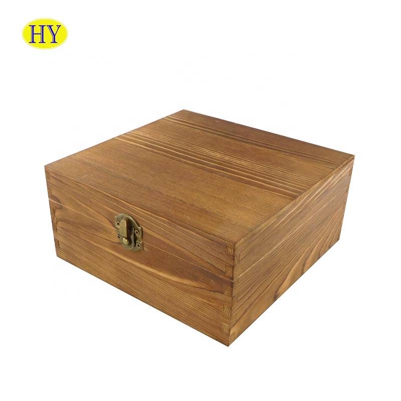 Drevená malá darčeková krabička primárnej farby drevená darčeková krabička ľahká drevená krabička