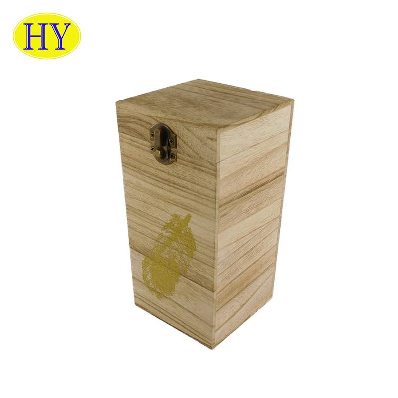 Caja de regalo de embalaje de caja de almacenamiento de madera cuadrada personalizada con tapa