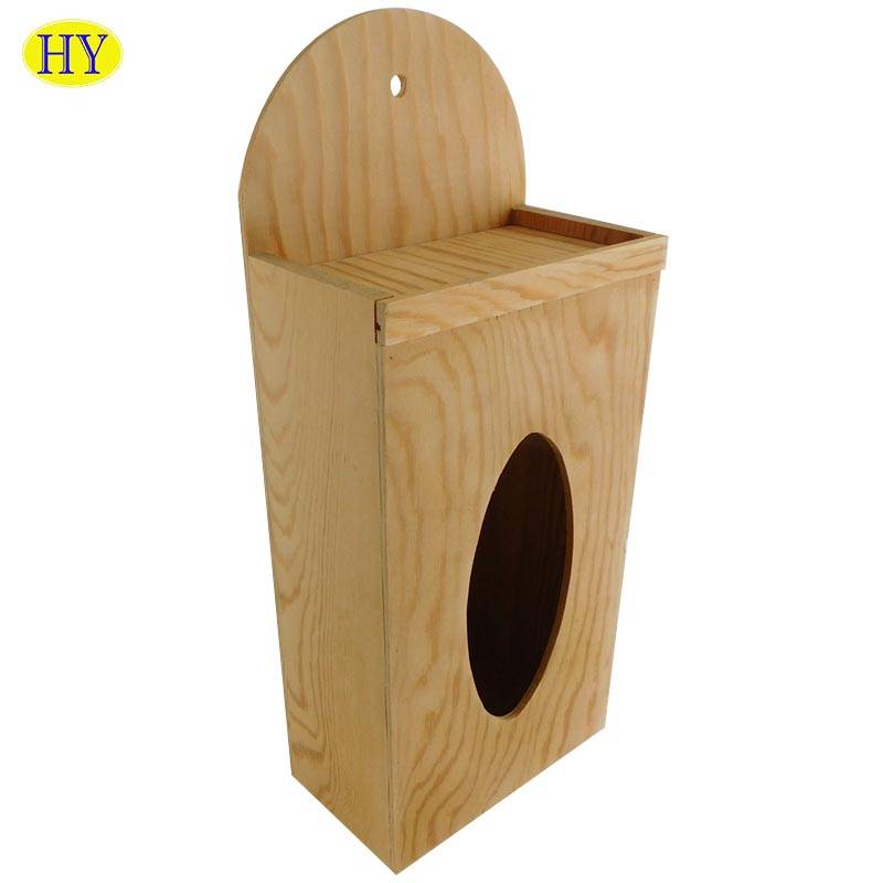 I-Wholesale Unfinished Wall Hanging Wooden Tissue Box
