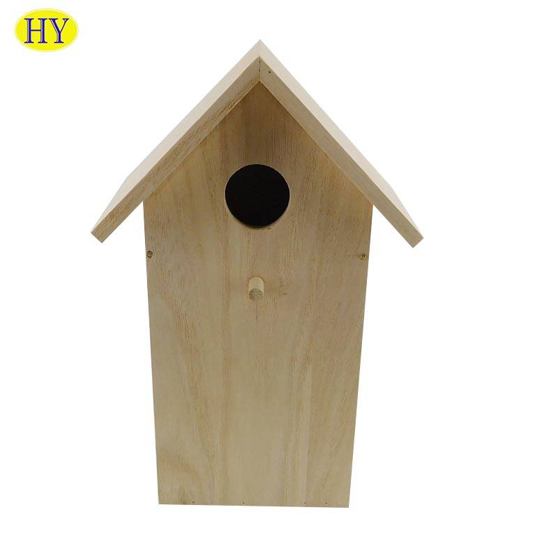 Grousshandel ongeschloss Holz Bird House Mat Säiten kann opgemaach ginn