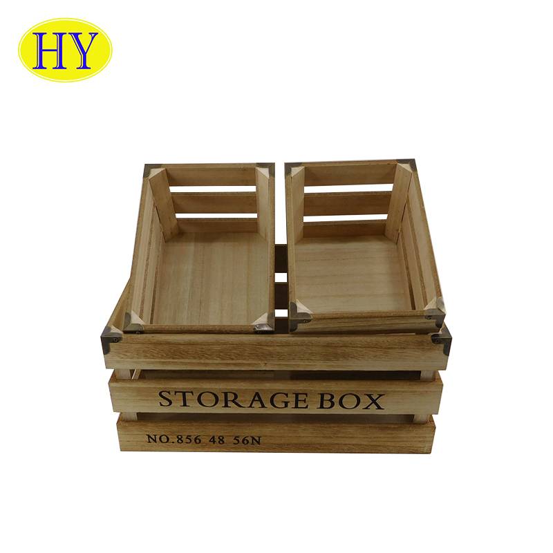 Cajas de madera baratas rústicas hechas a mano de decoración de granja al por mayor cajas de frutas a la venta