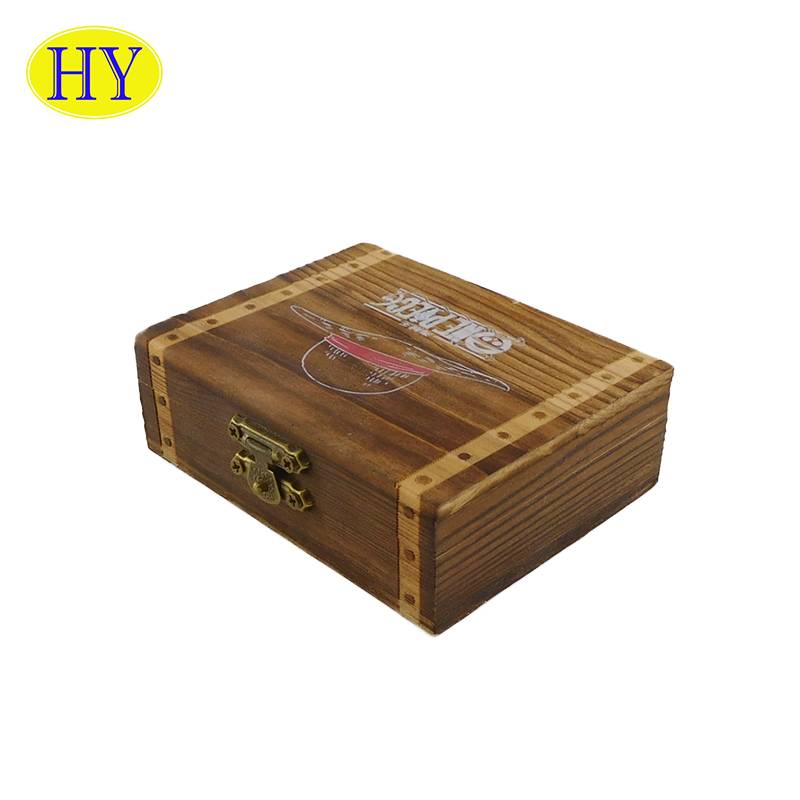 Нова обична дрвена футрола за накит Мали гаџети Кутија за чување дрво за подарок