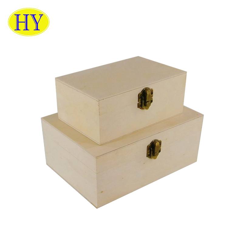 Cajas de madera sin terminar pequeñas, sencillas, baratas, hechas a mano, personalizadas, con tapa