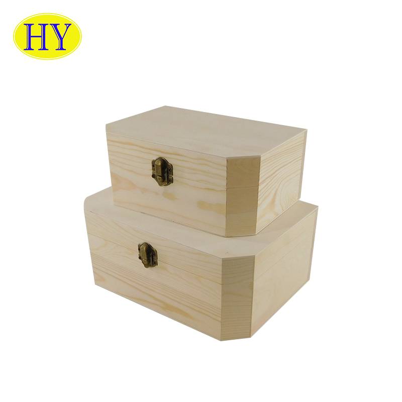 Oanpaste natuerlike houten kado-doaze Lytse houten ferpakkingsdoaze foar kado