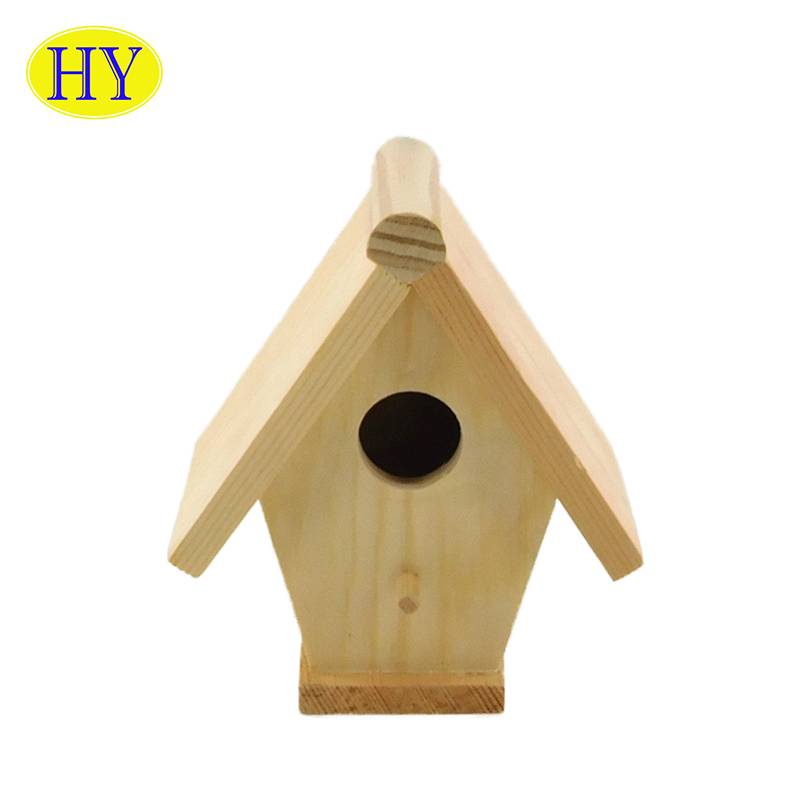 Anpassad marknadsföringspresent Naturlig oavslutad DIY Wooden Nest Bird House