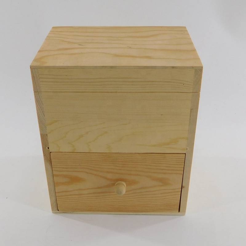 קופסת תכשיטי עץ לא גמורה בהתאמה אישית זולה עם תא בסיטונאי