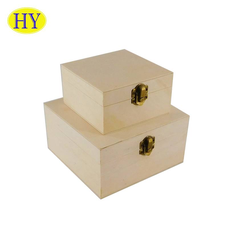 Venta al por mayor caja de madera lisa personalizada Unifinshed