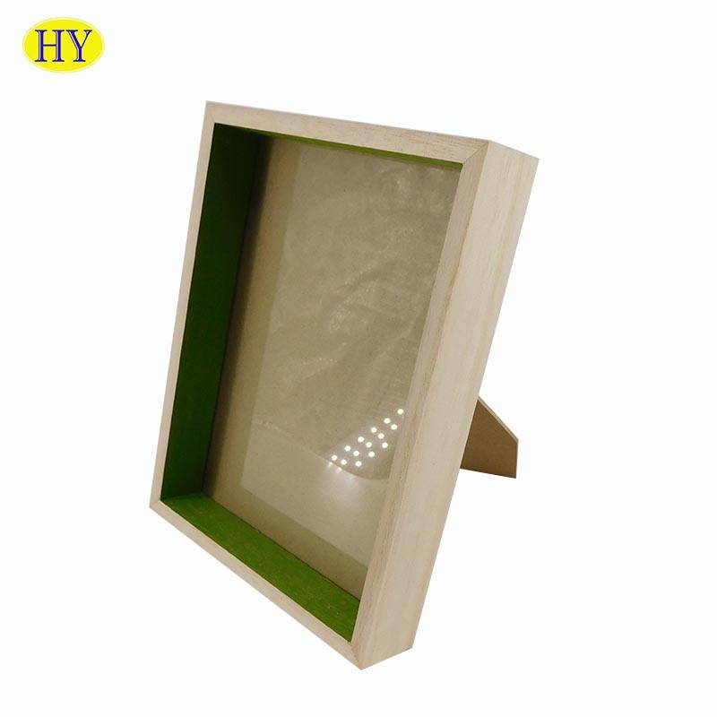 Wholesale  Cheap Unfinished Shadow  Wooden Photo Frame