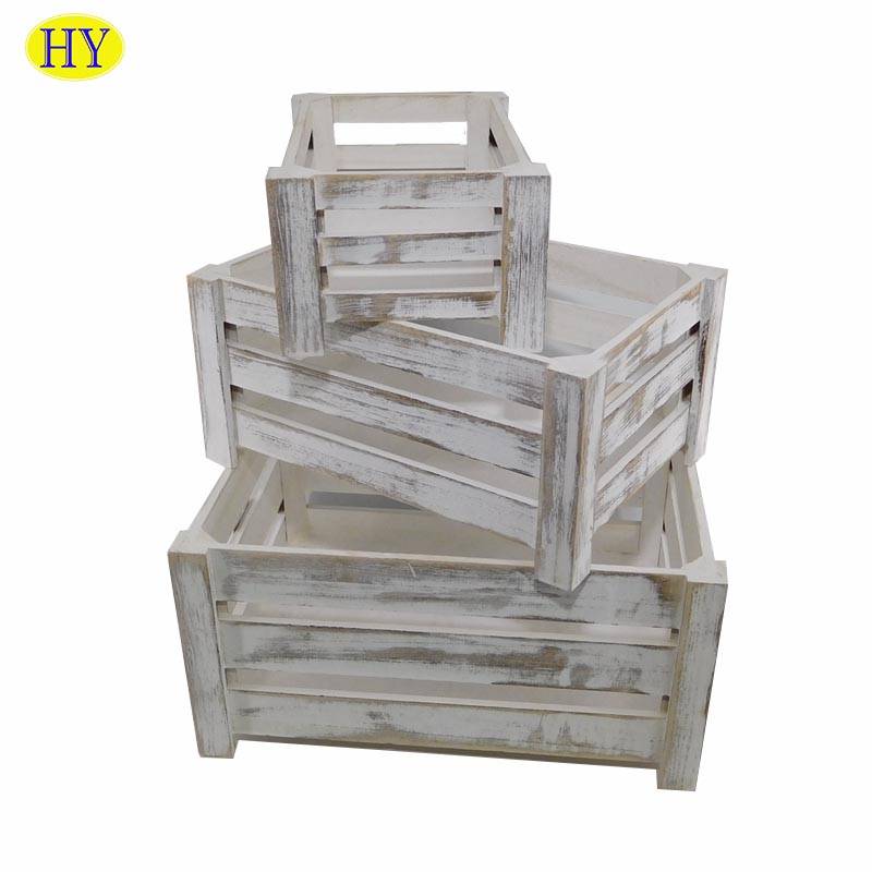 Shabby Chic Wholesale Wooden Storage Crate Wood Crate Para sa mga Prutas