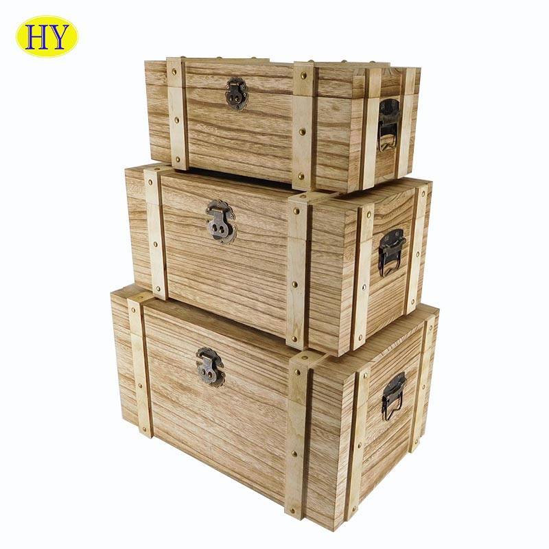 Wholesale Distressed Custom Wooden Trunk Wood Storage Box