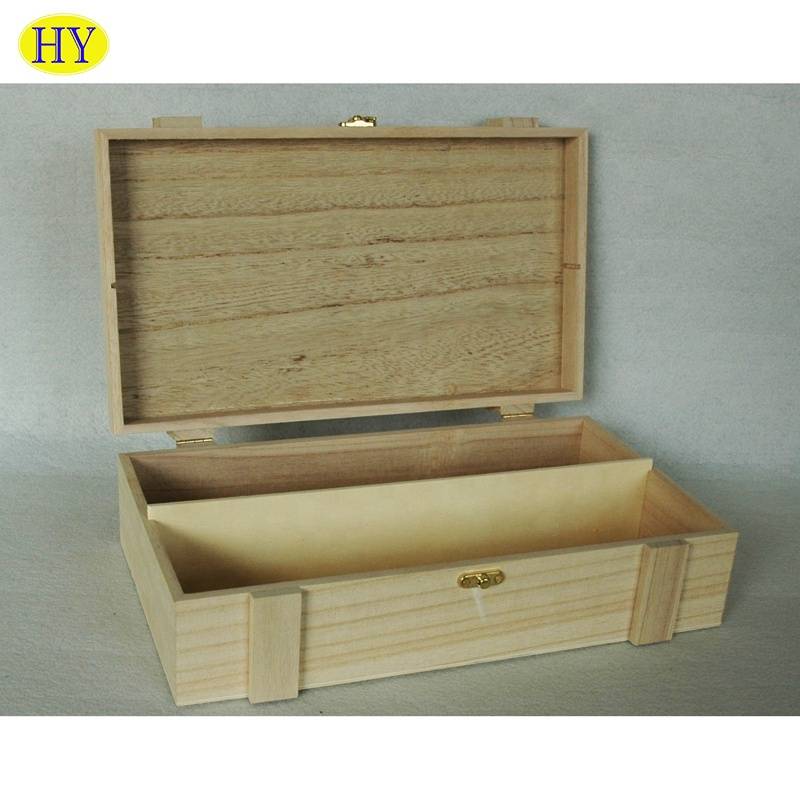 Custom Balsa Wood 2 Bottles Wine Box with Hinges and Latch Wholesale