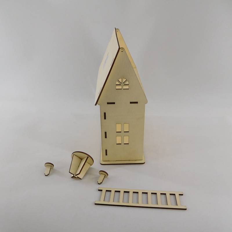 Rumah Anak Patung Miniatur Mainan Kayu Kanak-kanak Mesra Alam Rumah Anak Patung Mini Diy
