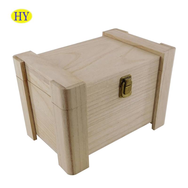 Veleprodaja naravne nedokončane škatle za shranjevanje iz naravnega balza lesa z ukrivljenim pokrovom po meri