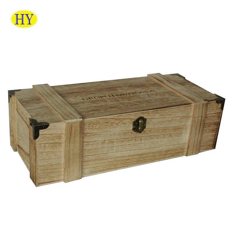 Wholesale Custom Unifinshed Dobleng Botelya Wood Wine Box