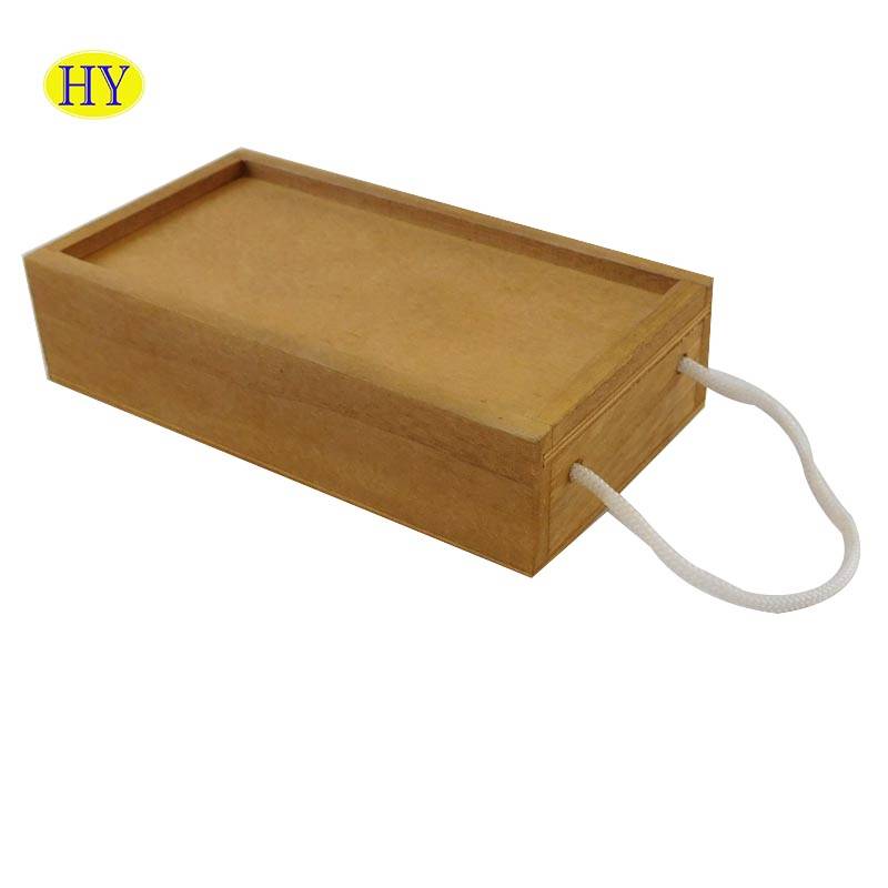 صندوق خشبي مخصص مربعات الشرائح الخشبية الصغيرة انزلاق غطاء صندوق خشبي