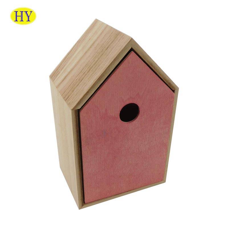 卸売安い合板引き出しタイプの小さな木製の鳥の家