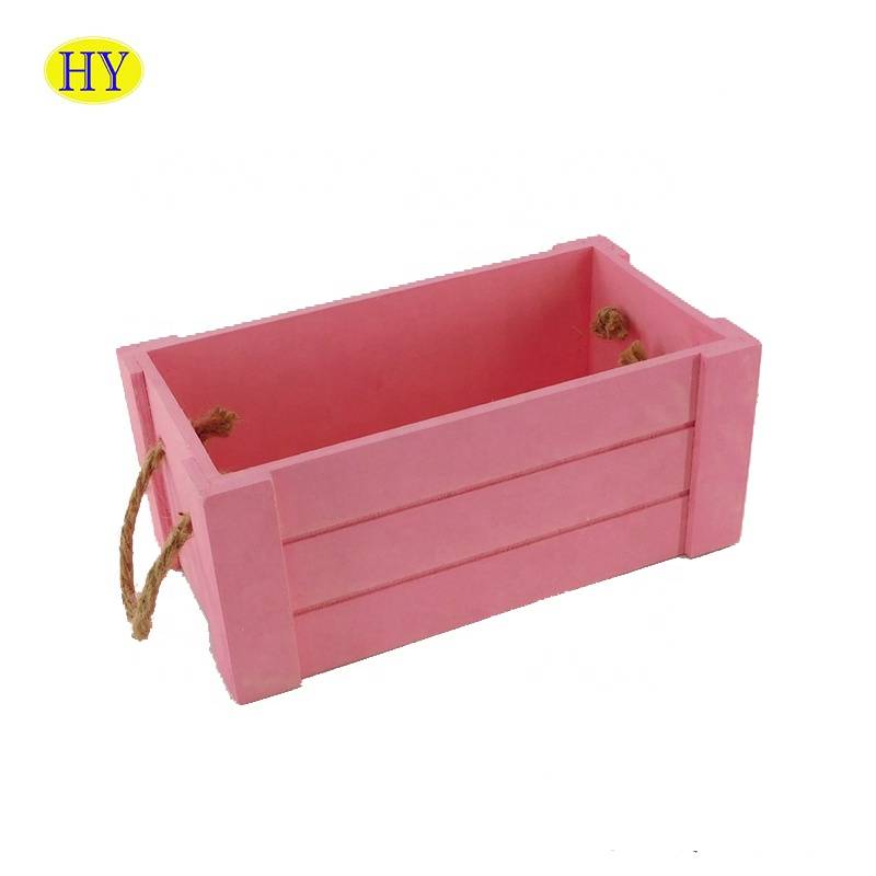 onafgewerkte roze kleur met jute handvat houten dienblad groothandel