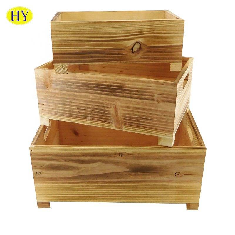 Top kayu solid beurat ngaduruk warna oval cecekelan design crate kai