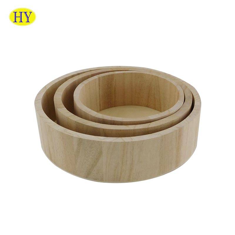 Wholesale Unfinished Round Blank Wood Serving Tray