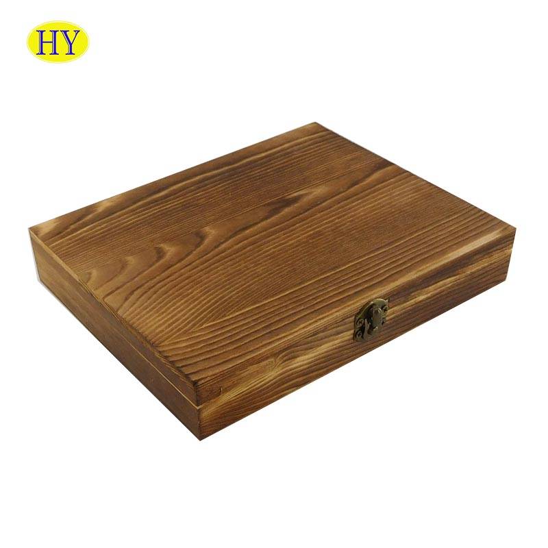 Laserski rezana drvena kutija drvena kutija za šampanjac drvena kutija za ključeve