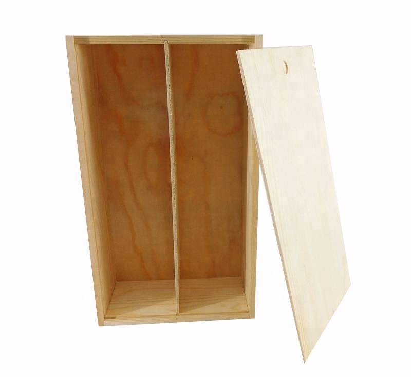 Myydään tyylikäs puinen viinilaatikko liukuva lahjalaatikko