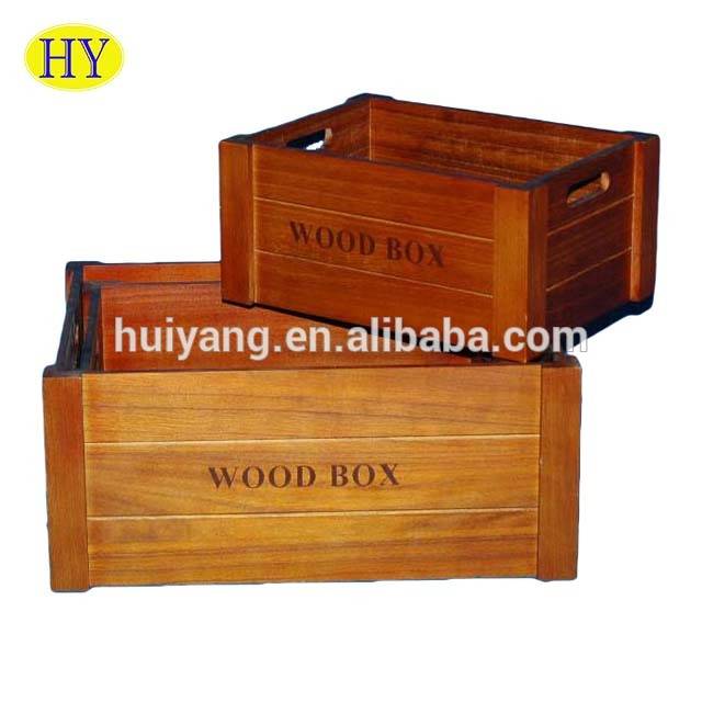Излитена шик дрвена кутија за промоција на овошје и зеленчук Трговија на големо