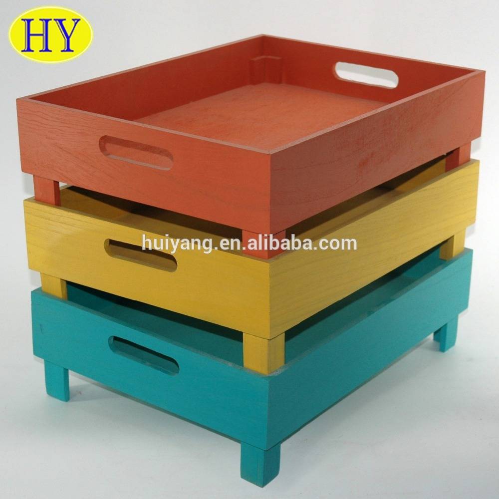 FSC Wholesale Colorful Custom Stackable Trays Wooden for sale