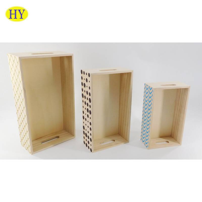 Custom Wooden Tray na may Silkscreen Printing sa Isang Gilid