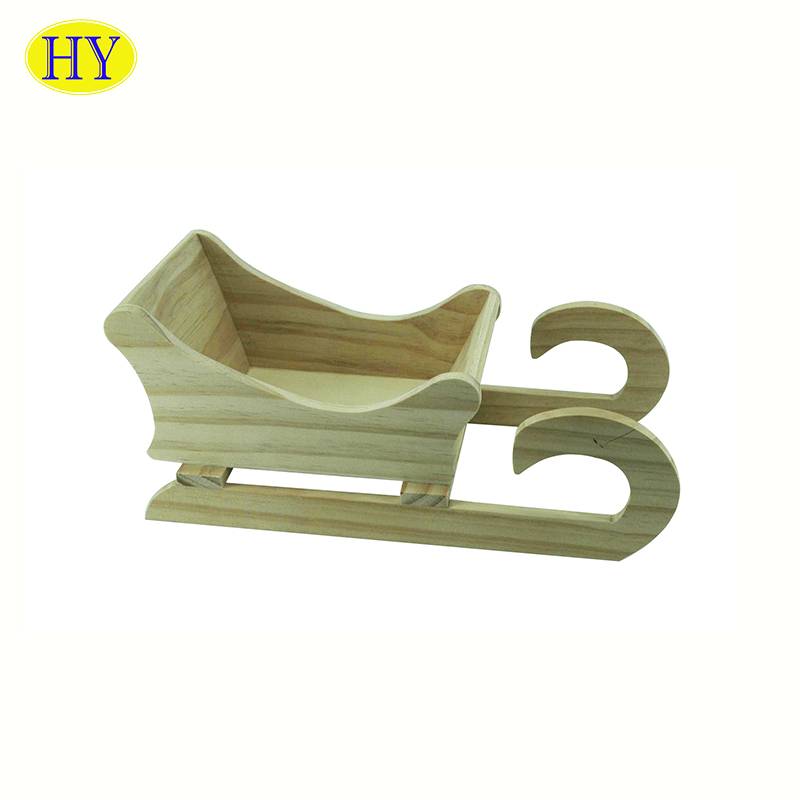 Hot selling high quality outdoor children's wooden Christmas sleigh