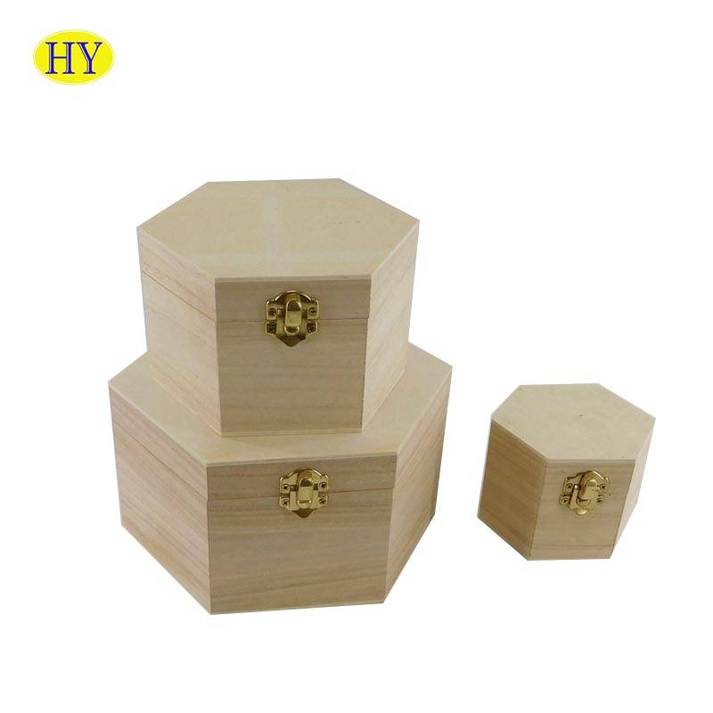 Дрвена кутија за накит, дрвена кутија за складиштење лептир машне, поклон кутије прилагођене величине