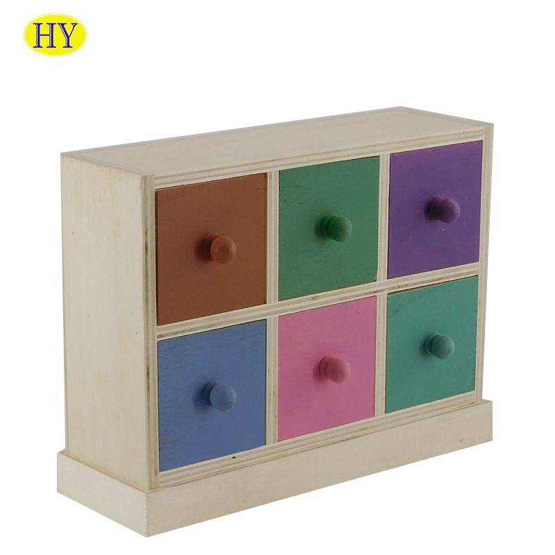 Caixa de madeira colorida personalizada Caixa de madeira com gavetas