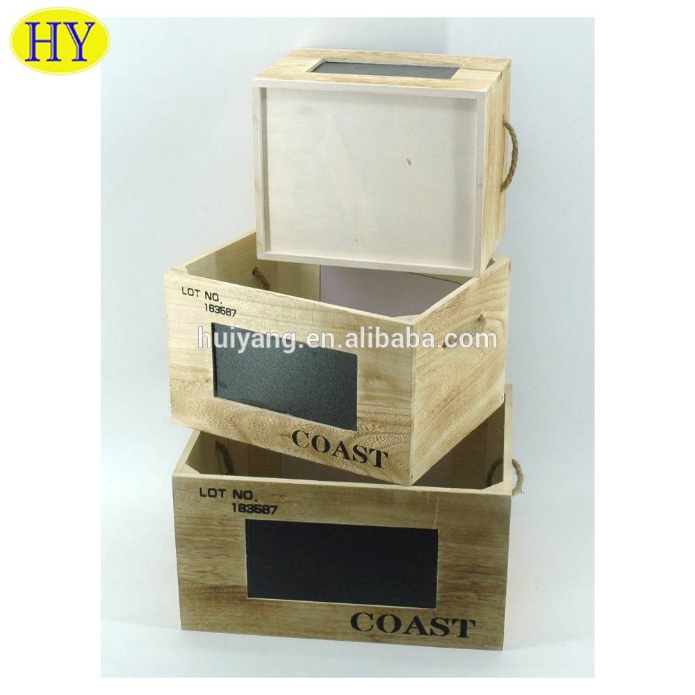 קופסא לאחסון לוח כפרי זול בהתאמה אישית מעץ