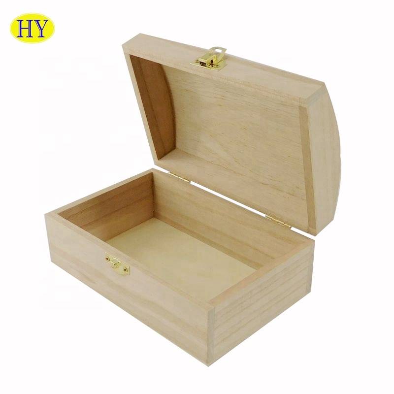 Small Customize Unfinished Wood Top Box Wooden Box Wholesale