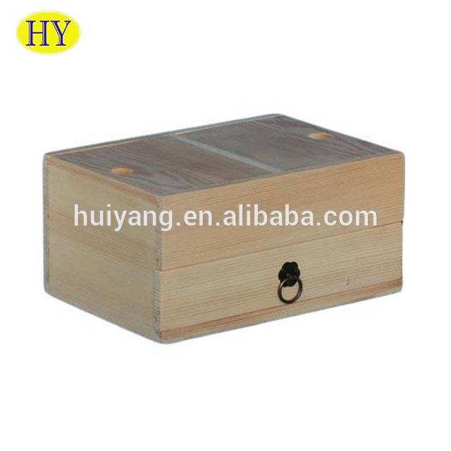 Predaj nedokončenej malej drevenej skrinky s posuvným vekom a zásuvkou