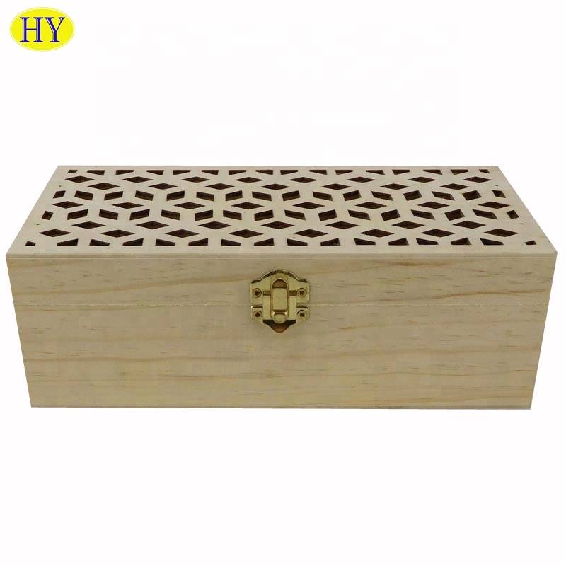 DIY फ़िनिश कार्विंग सजावटी पैटर्न आवश्यक लकड़ी का बॉक्स