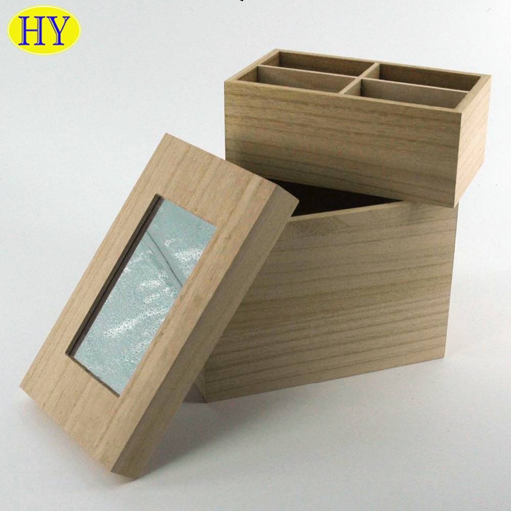 Factory Supply Custom Unfinished Wooden Makeup Vanity Box