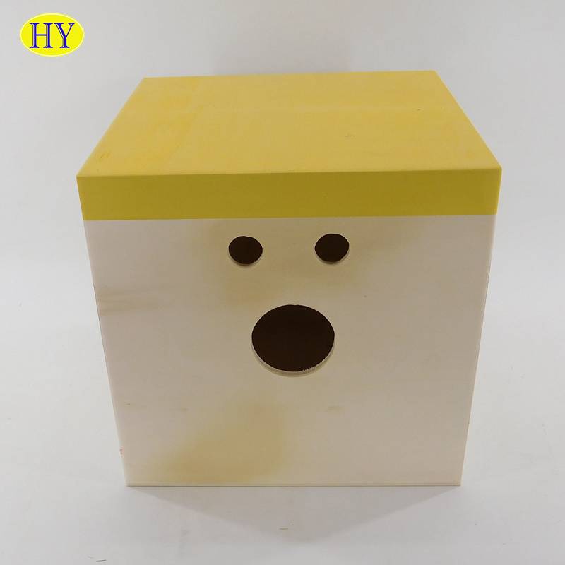 custom bentuk wajah kotak kayu lapis murah dengan tutup angkat grosir