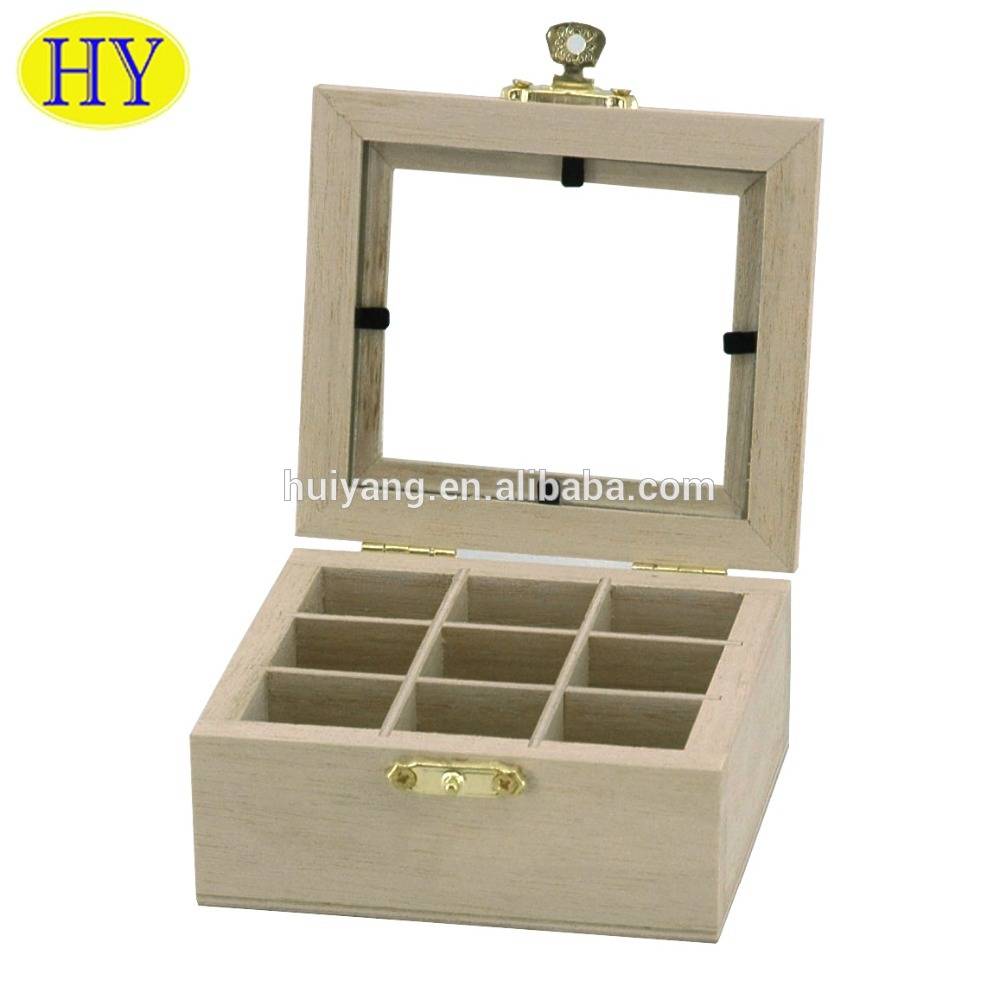 Cheap Small Natural Unfinished Compartment Box Wooden