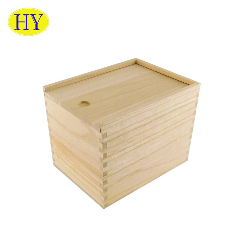 Kotak kayu unik leutik kotak bungkusan kado Natal kotak kayu kalayan panutup ngageser