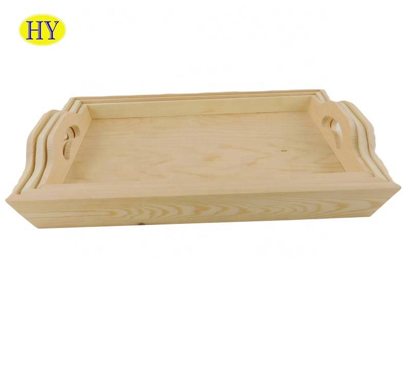 Tray kayu khusus kanggo nampan kayu buatan tangan hotel