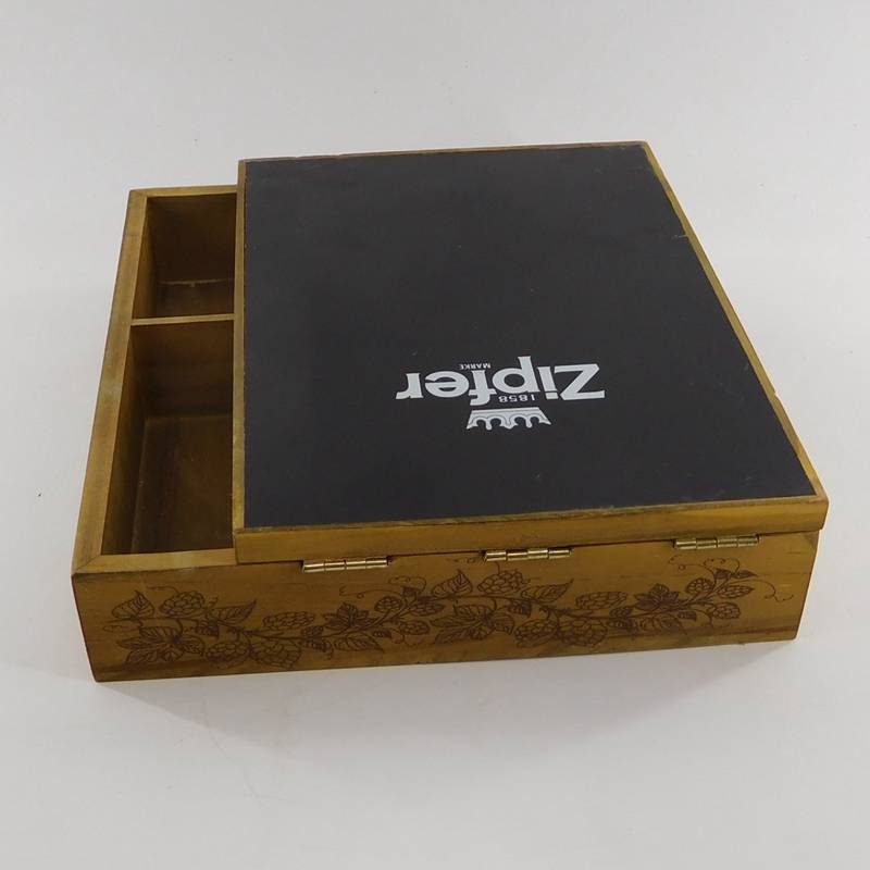 antyczne niestandardowe niedokończone drewniane pudełko na biżuterię z przedziałem hurtowym